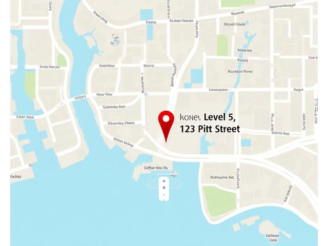 Map of Sydney showing Level 5, 123 Pitt Street